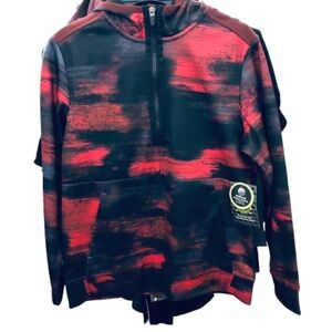 NEW ATHLETIC WORKS Performance Hoodie Long Sleeve Red Black Large 10 - 12 Kid’s